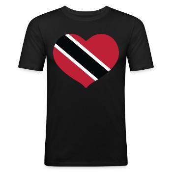 CŒUR TRINIDAD ET TOBAGO - T-shirt près du corps Homme - noir - Devant - Nik (191cm)