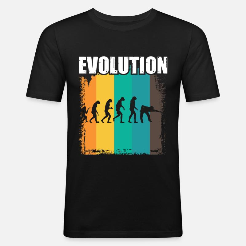 Billard Evolution - Männer Slim Fit T-Shirt - Schwarz
