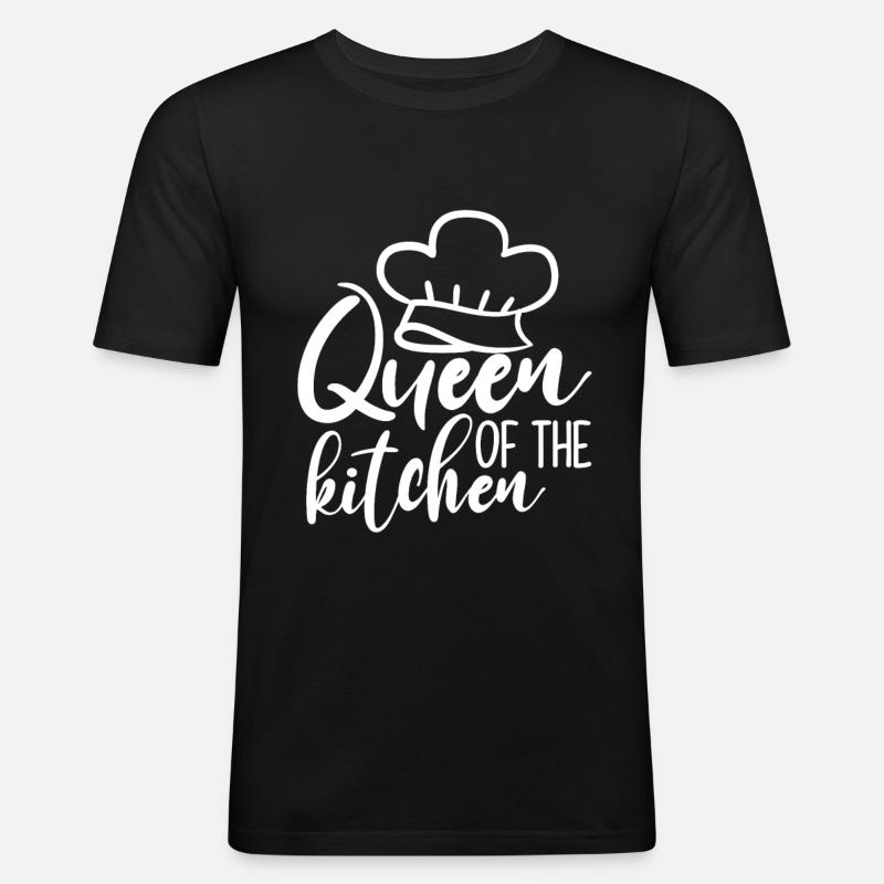 Küchen Queen - Männer Slim Fit T-Shirt - Schwarz