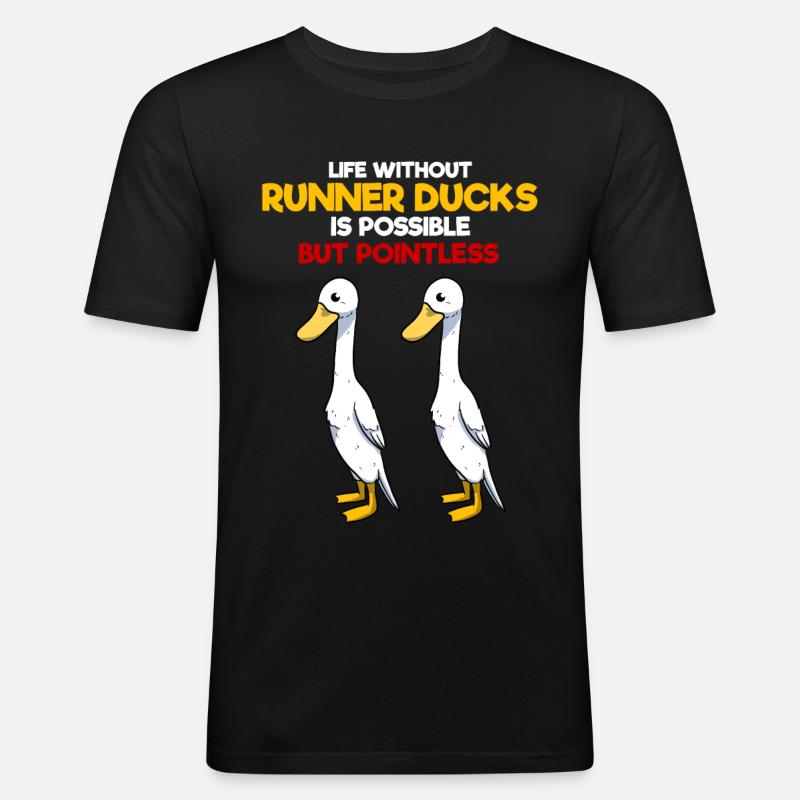 Canard en cours d'exécution - T-shirt près du corps Homme - noir
