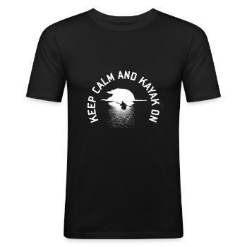 Touring Kajak - Männer Slim Fit T-Shirt - Schwarz - Vorne - Nik (191cm)