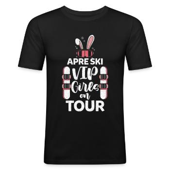 Ski Apres Ski Skier Ski Ski Funny - Men's Slim Fit T-Shirt - black - Front - Nik (191cm)