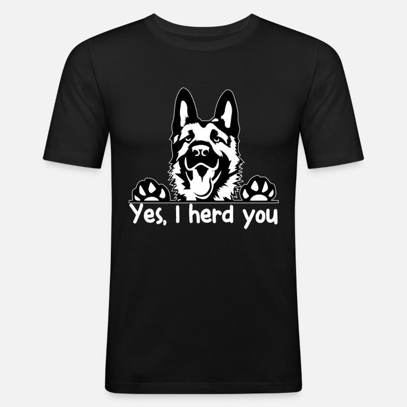 Deutscher Schäferhund - Männer Slim Fit T-Shirt - Schwarz