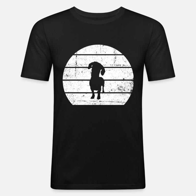 Dackel Dachshund Teckel - Männer Slim Fit T-Shirt - Schwarz
