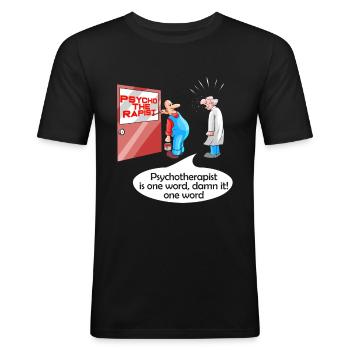 Psycho The Rapist Psychology & Psychologist Design - Men's Slim Fit T-Shirt - black - Front - Nik (191cm)