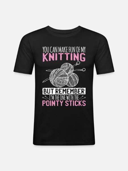 Stricken Geschenke - Männer Slim Fit T-Shirt - Schwarz