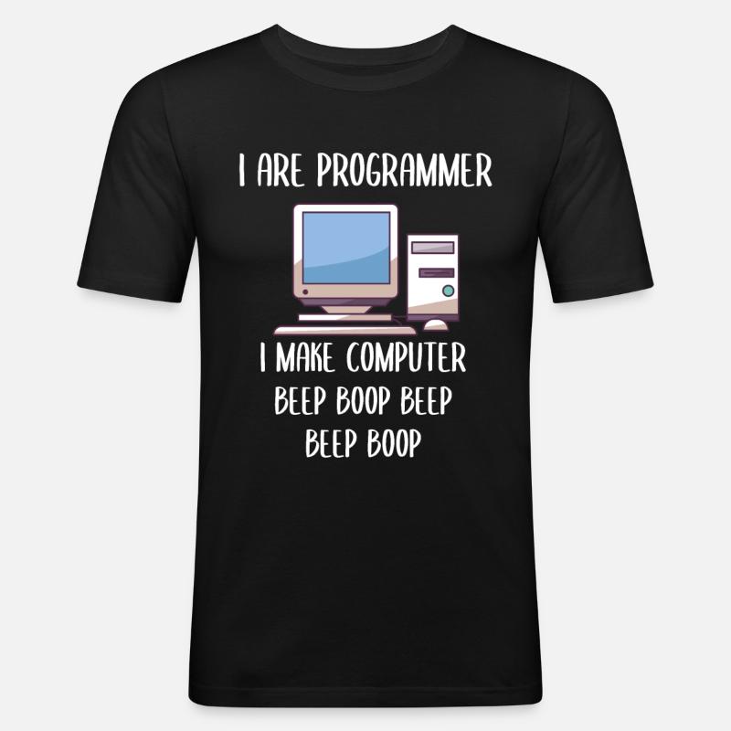 I Are Programmer Programming - Männer Slim Fit T-Shirt - Schwarz