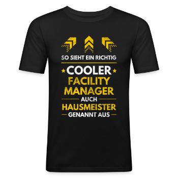 Hausmeister Geschenk Facility Manager Geburtstag - Männer Slim Fit T-Shirt - Schwarz - Vorne - Nik (191cm)