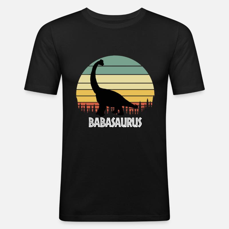 BABASAURUS BABA SAURUS BABA DINOSAURE - T-shirt près du corps Homme - noir