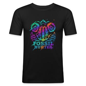 Fossil Hunter Funny Geology Geologist Gift - Men's Slim Fit T-Shirt - black - Front - Nik (191cm)