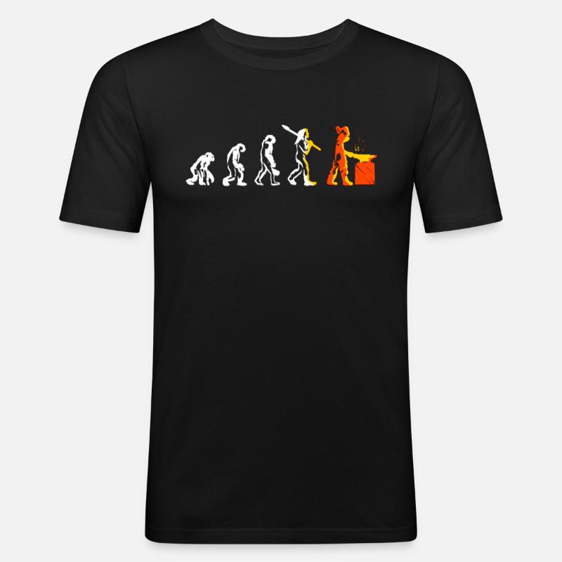 Evolution Metallbauer Beruf Schweißer Geschenk - Männer Slim Fit T-Shirt - Schwarz