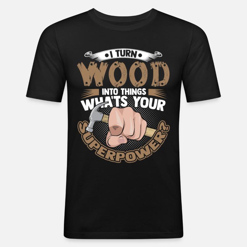 Zimmermann Carpenter Zimmerer - Männer Slim Fit T-Shirt - Schwarz