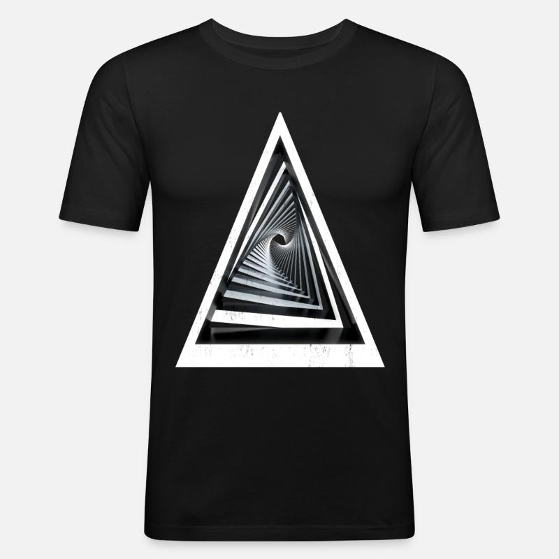 3D triangles - 3D effect - Men's Slim Fit T-Shirt - black