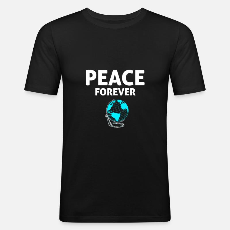 Pace per sempre pace nel mondo Pace e amore - Maglietta aderente da uomo - nero