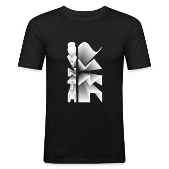 Synth Waveform Audio Analog Design Modular Gift - Men's Slim Fit T-Shirt - black - Front - Nik (191cm)