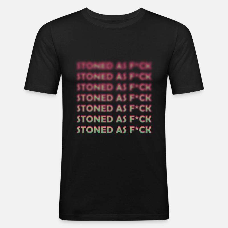 Stoned - Männer Slim Fit T-Shirt - Schwarz