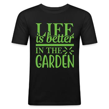 Gardening gardening gardening gardener - Men's Slim Fit T-Shirt - black - Front - Nik (191cm)