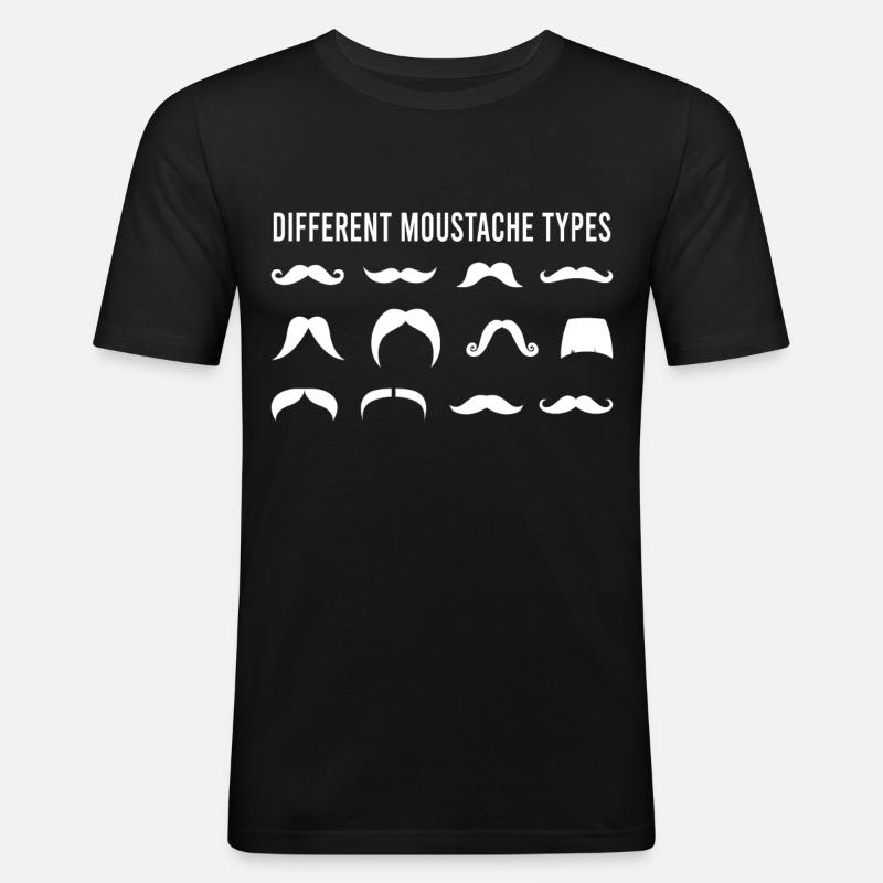 Schnurrbart Schnauzer Oberlippenbart - Männer Slim Fit T-Shirt - Schwarz