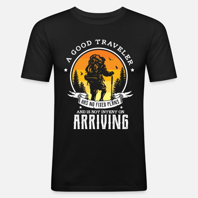 Backpacking Design für einen Backpacker - Männer Slim Fit T-Shirt - Schwarz
