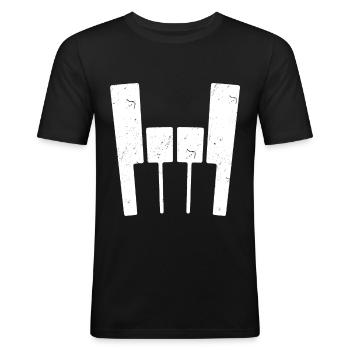Keyboard Metal Klavier - Männer Slim Fit T-Shirt - Schwarz - Vorne - Nik (191cm)
