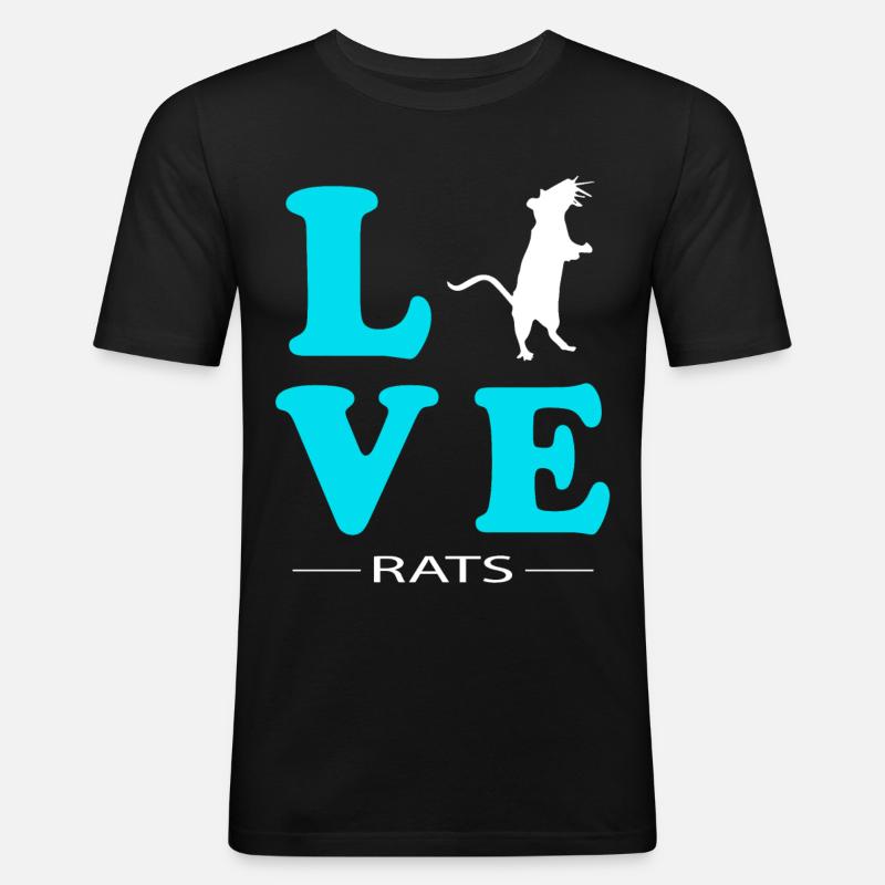 Rat - Männer Slim Fit T-Shirt - Schwarz