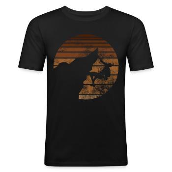 Lustiger spruch für outdoor wanderer berg - Männer Slim Fit T-Shirt - Schwarz - Vorne - Nik (191cm)