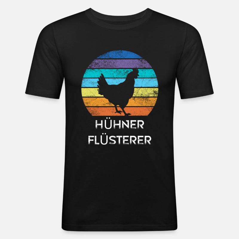Landwirt Hühnerflüsterer - Männer Slim Fit T-Shirt - Schwarz