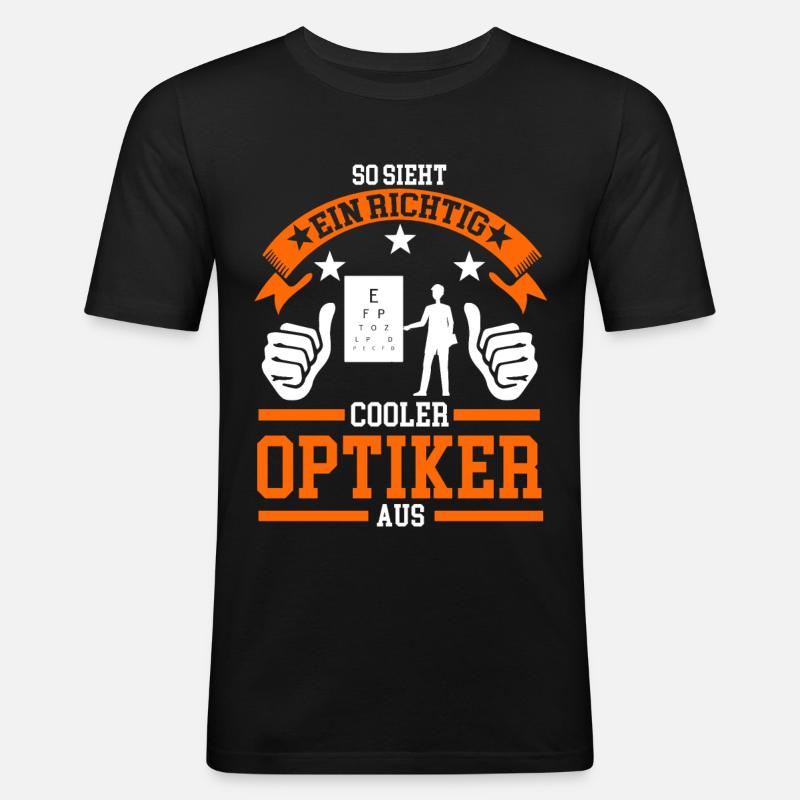 Optiker Brille Optik Geschenk - Männer Slim Fit T-Shirt - Schwarz