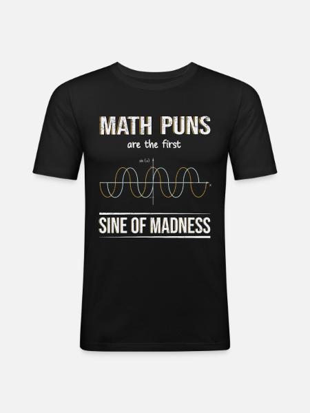 Mathematics Sinus Algebra Coordinate System Graph - Men's Slim Fit T-Shirt - black
