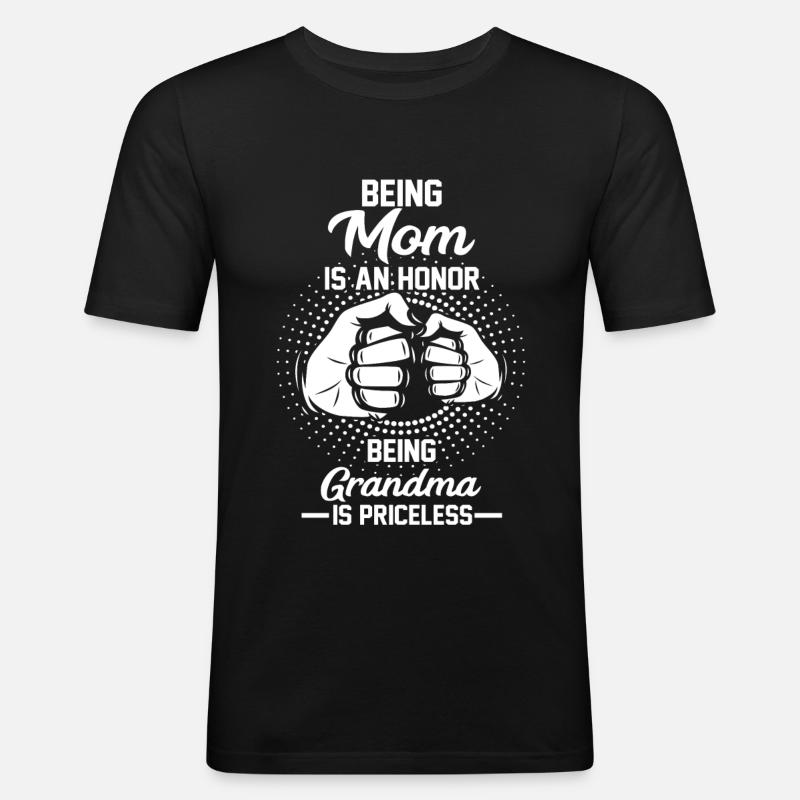 Oma Mama Mutter Großmutter - Männer Slim Fit T-Shirt - Schwarz