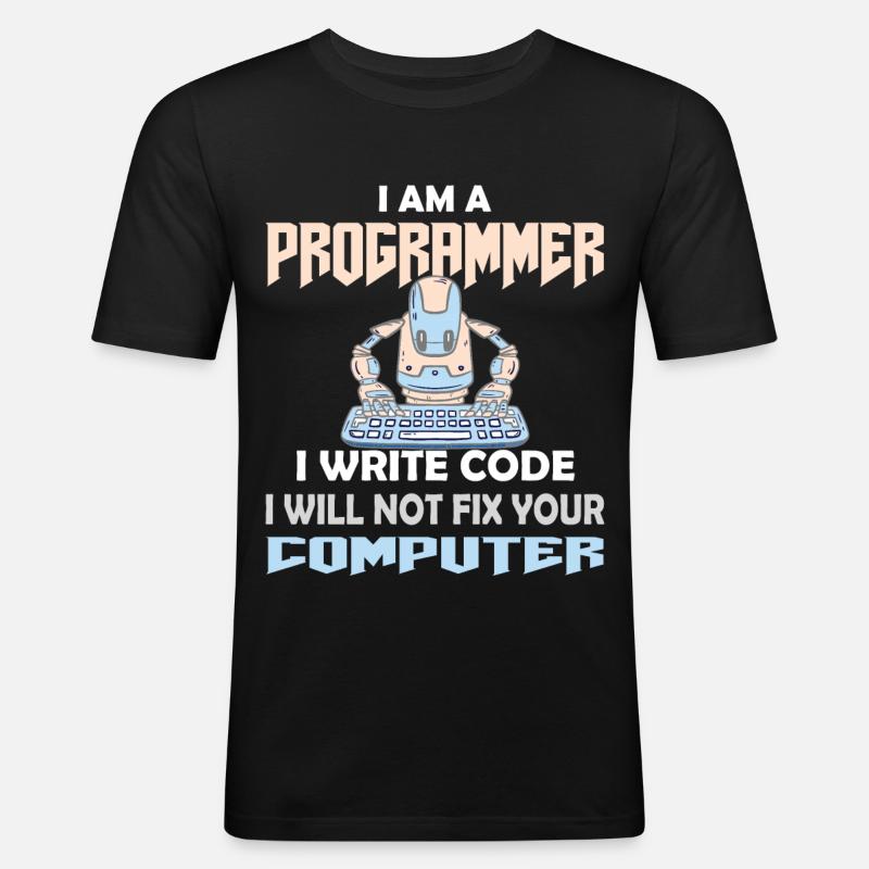 PROGRAMMER CODER HACKER - Men's Slim Fit T-Shirt - black