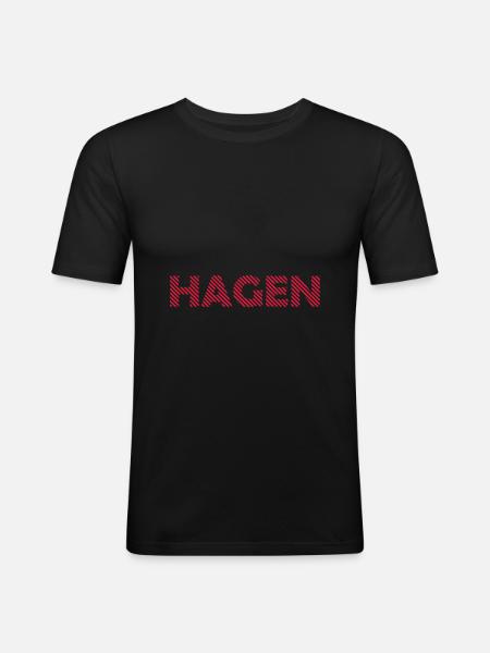 Hagen - Männer Slim Fit T-Shirt - Schwarz