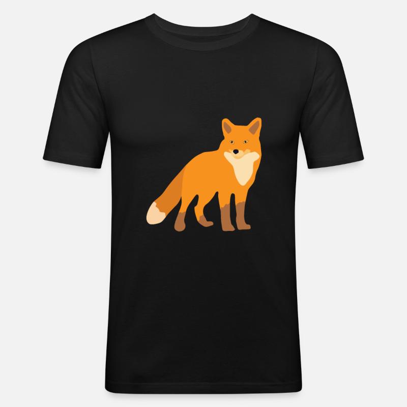 Fuchs Wildfuchs Rotfuchs Wildtier - Männer Slim Fit T-Shirt - Schwarz