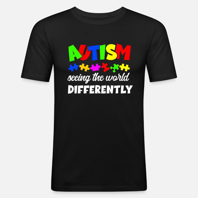 Autismus Bewusstsein - Männer Slim Fit T-Shirt - Schwarz