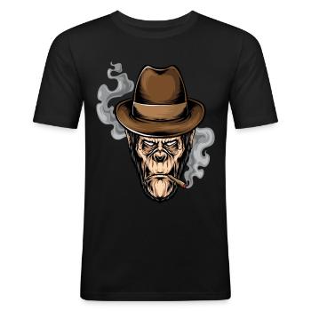 mono - Camiseta ajustada hombre - negro - delante - Nik (191cm)
