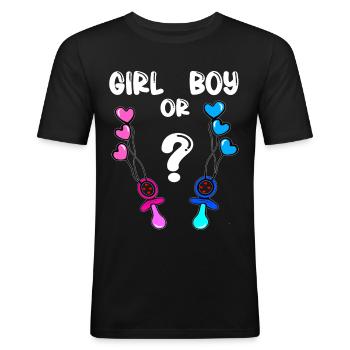 Fille ou garçon - T-shirt près du corps Homme - noir - Devant - Nik (191cm)