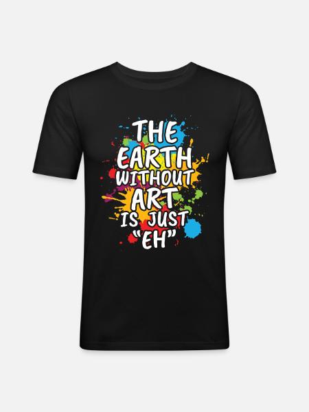 La Terre Sans-100 - T-shirt près du corps Homme - noir