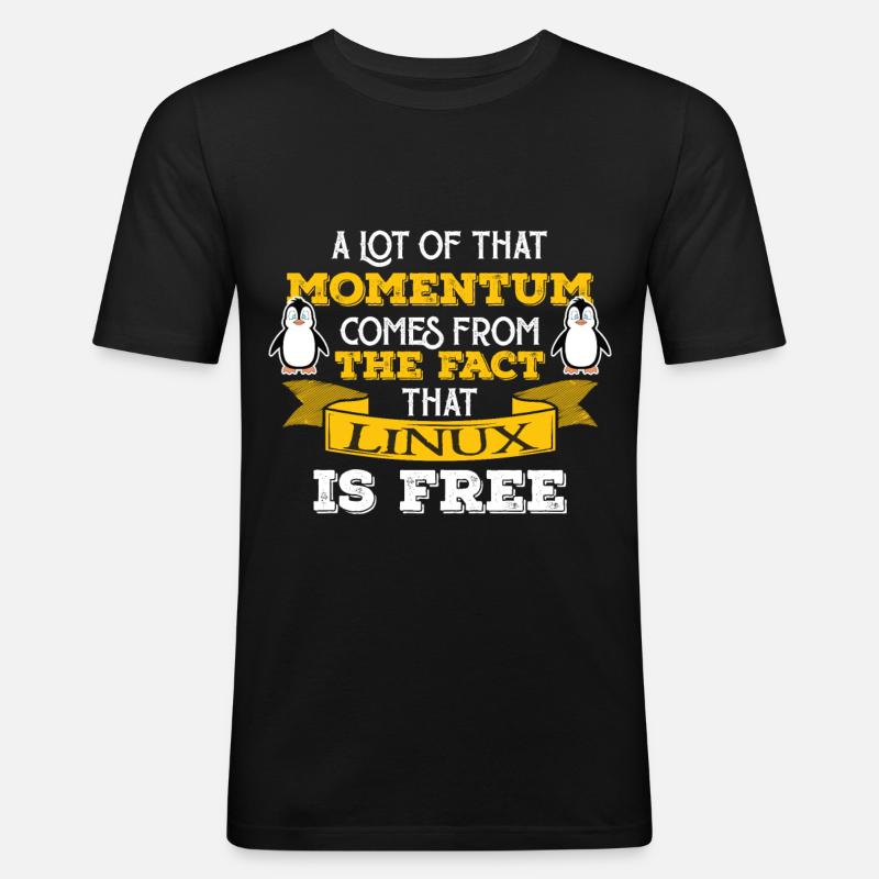 Linux Nerd Computer IT Geek - Männer Slim Fit T-Shirt - Schwarz