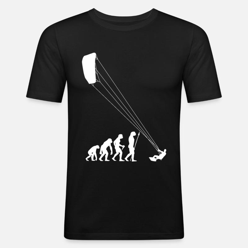 Evolution Kitesurf Surfer Kitesurf cadeau - T-shirt près du corps Homme - noir