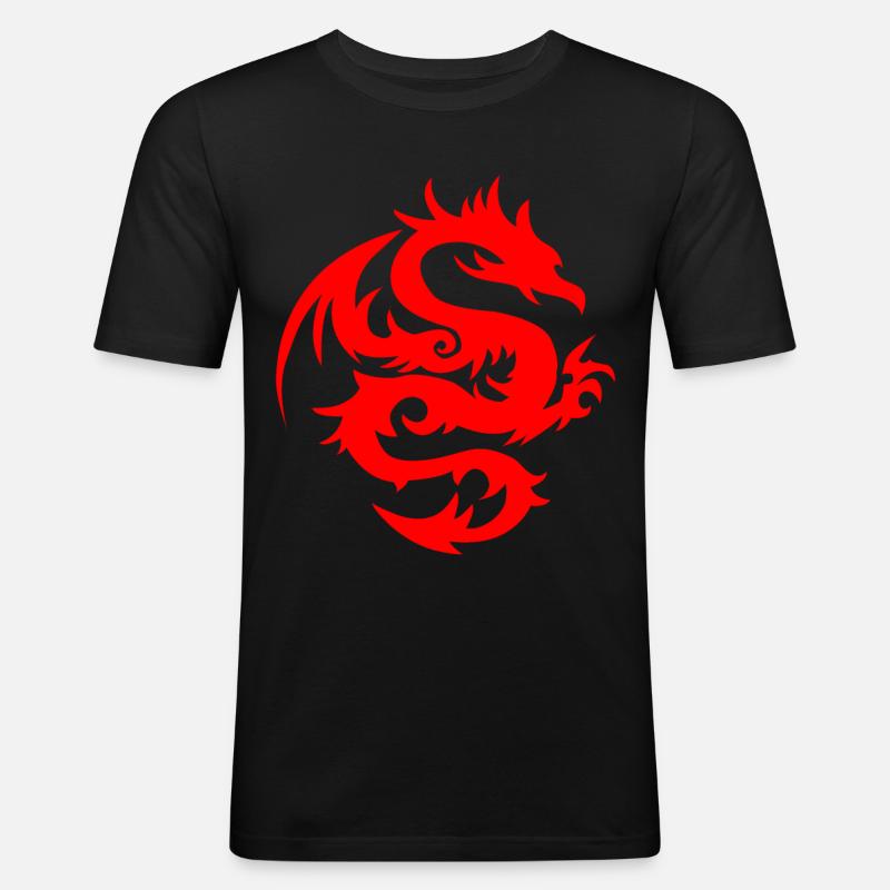 mit chinesischen Drachen chinesischem Drache - Männer Slim Fit T-Shirt - Schwarz