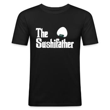 Sushi - Männer Slim Fit T-Shirt - Schwarz - Vorne - Nik (191cm)