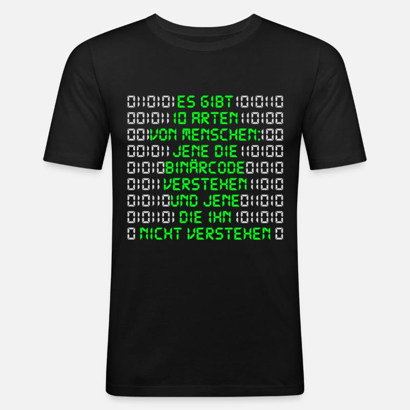 Informatikerer Programmierer Binärcode Nerd - Männer Slim Fit T-Shirt - Schwarz
