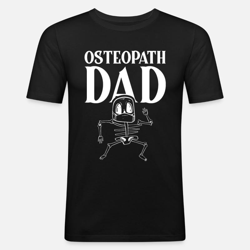 Osteopath Papa Osteopathin Osteopathie Beruf - Männer Slim Fit T-Shirt - Schwarz