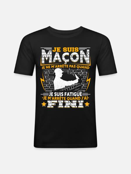 Maçon Maçonnerie Macon - T-shirt près du corps Homme - noir