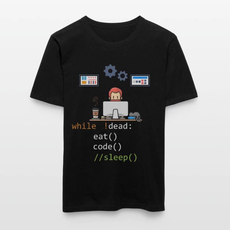 Dead Eat Code Sleep Funny Programming Computer Pro T-shirt près du corps Homme