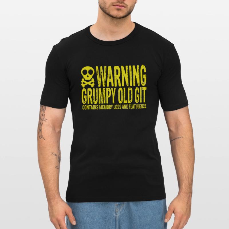 Warning Grumpy Old Git T-shirt près du corps Homme