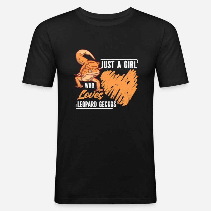 Leopard Gecko - Männer Slim Fit T-Shirt - Schwarz