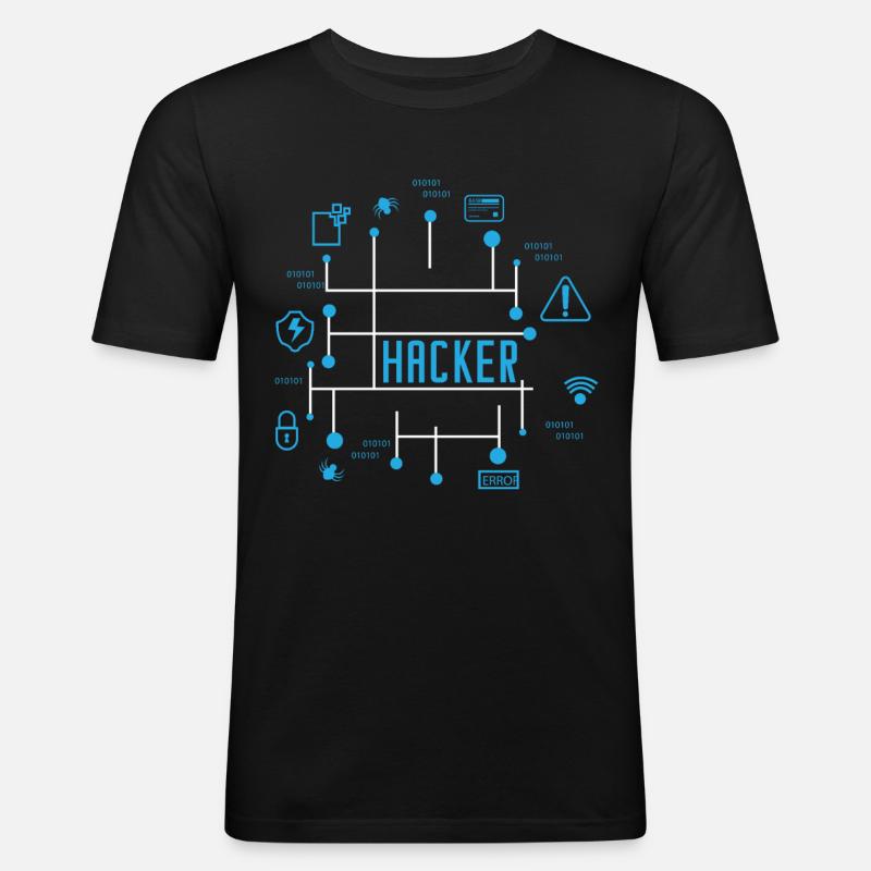 Hacker - Männer Slim Fit T-Shirt - Schwarz