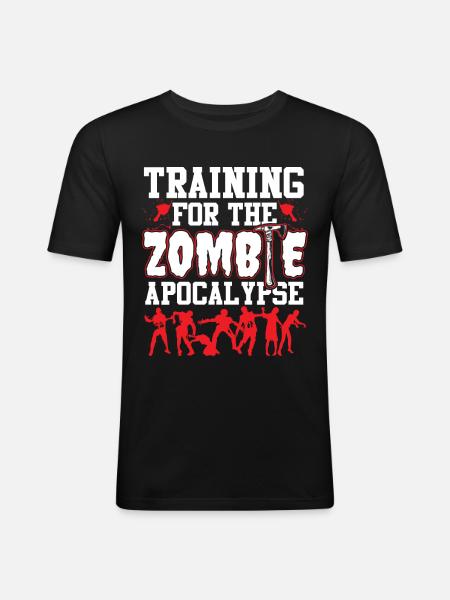 Training for Zombie Apocalypse - Men's Slim Fit T-Shirt - black