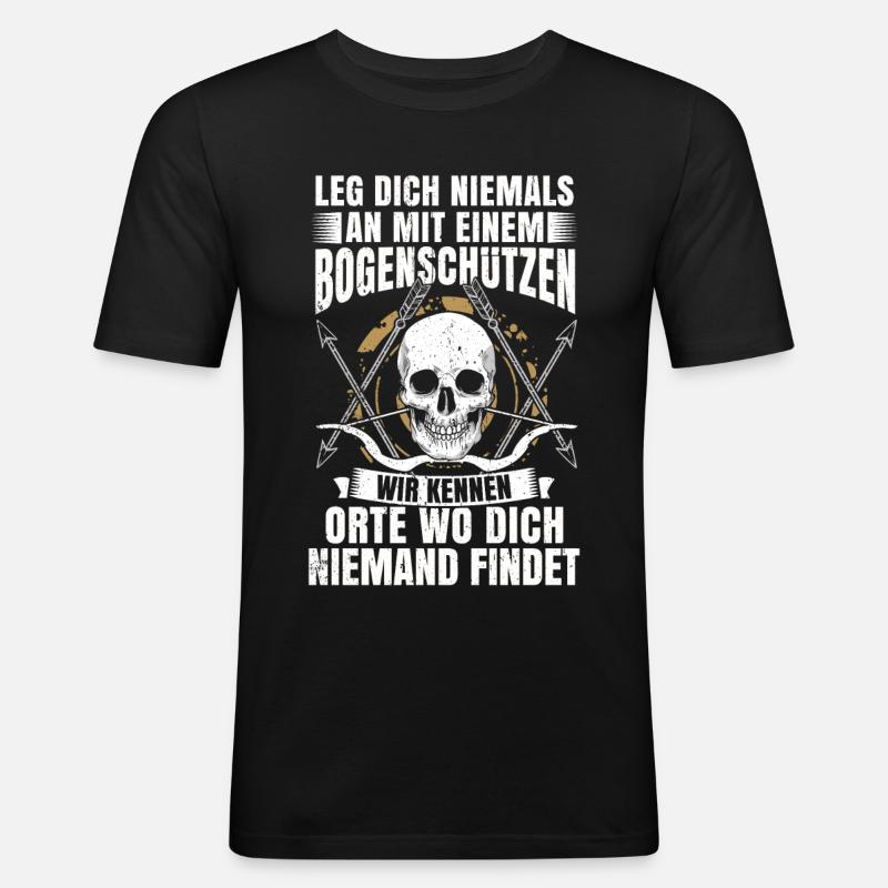 Bogenschießen - Männer Slim Fit T-Shirt - Schwarz